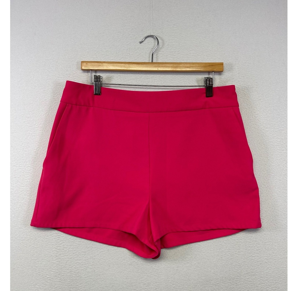 Barbiecore Bar III Womens Size 12 Hot Pink High Rise Tailored Dress Shorts